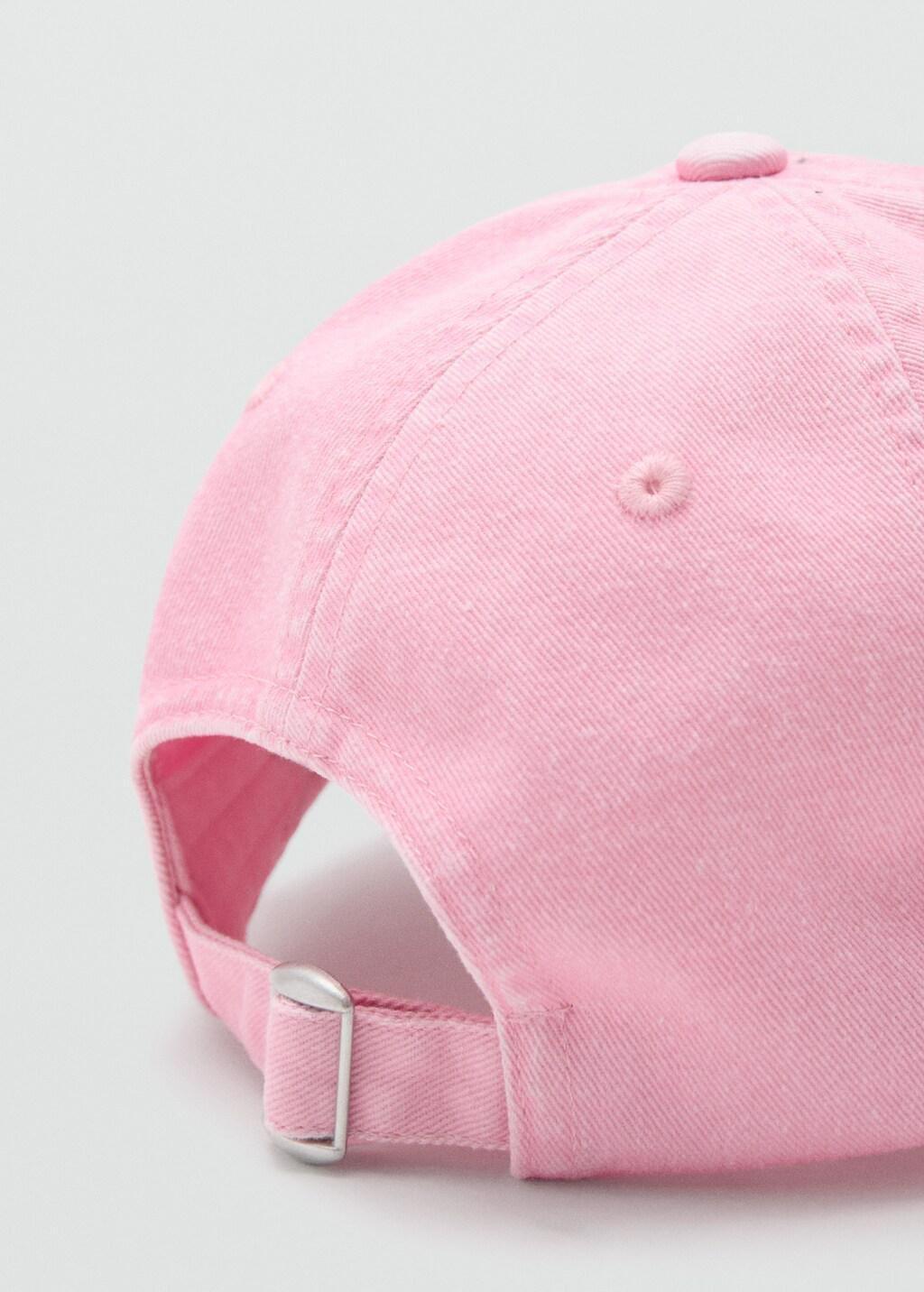 Pink Embroidered Cotton Cap, Kids Girl, Pink, large image number 1