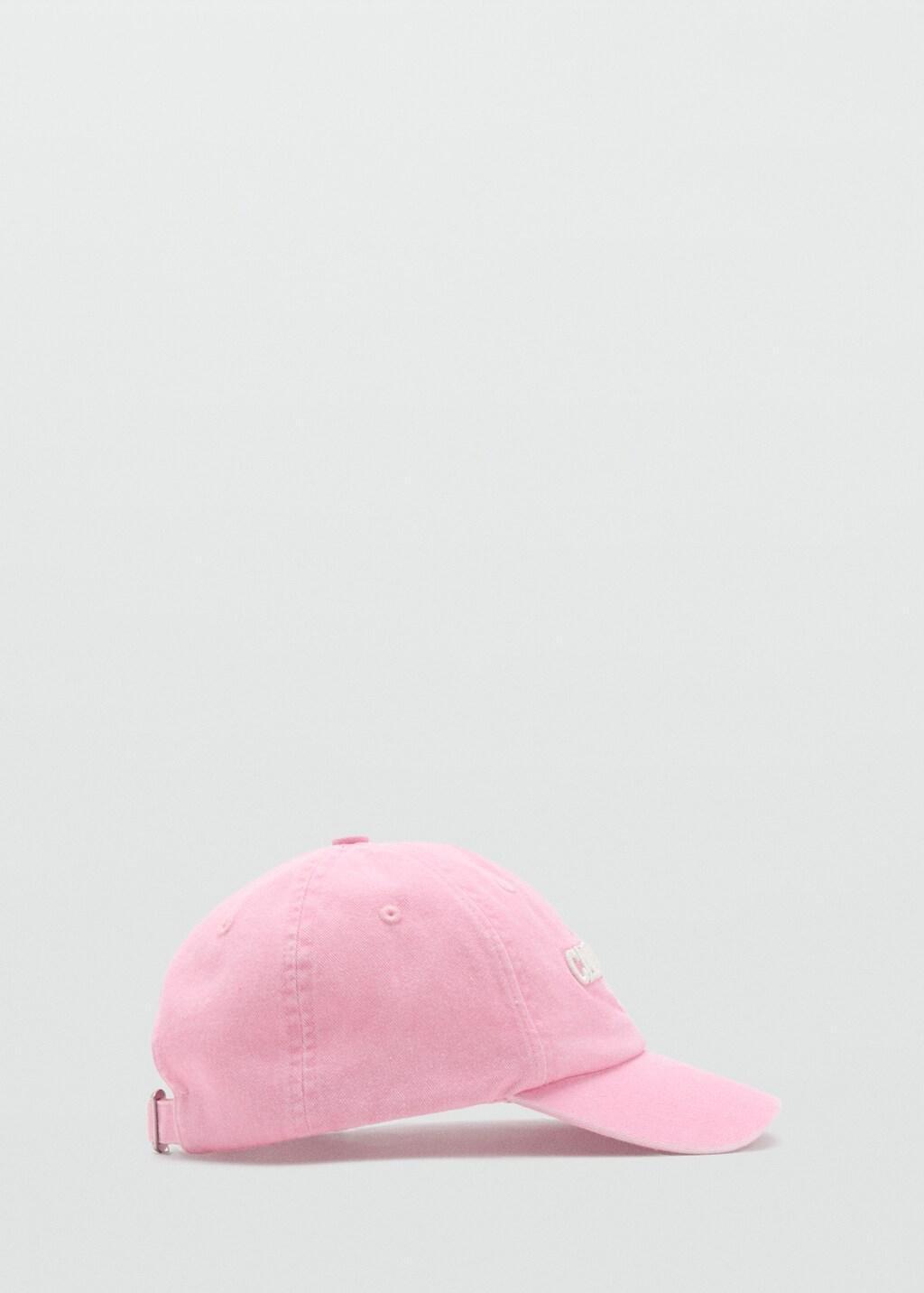 Pink Embroidered Cotton Cap, Kids Girl, Pink, large image number 4