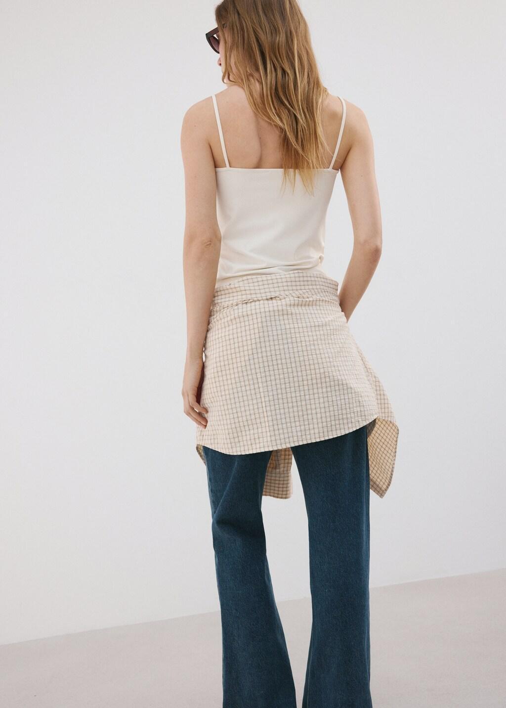 Beige Fitted Crop Top, Light Beige, medium