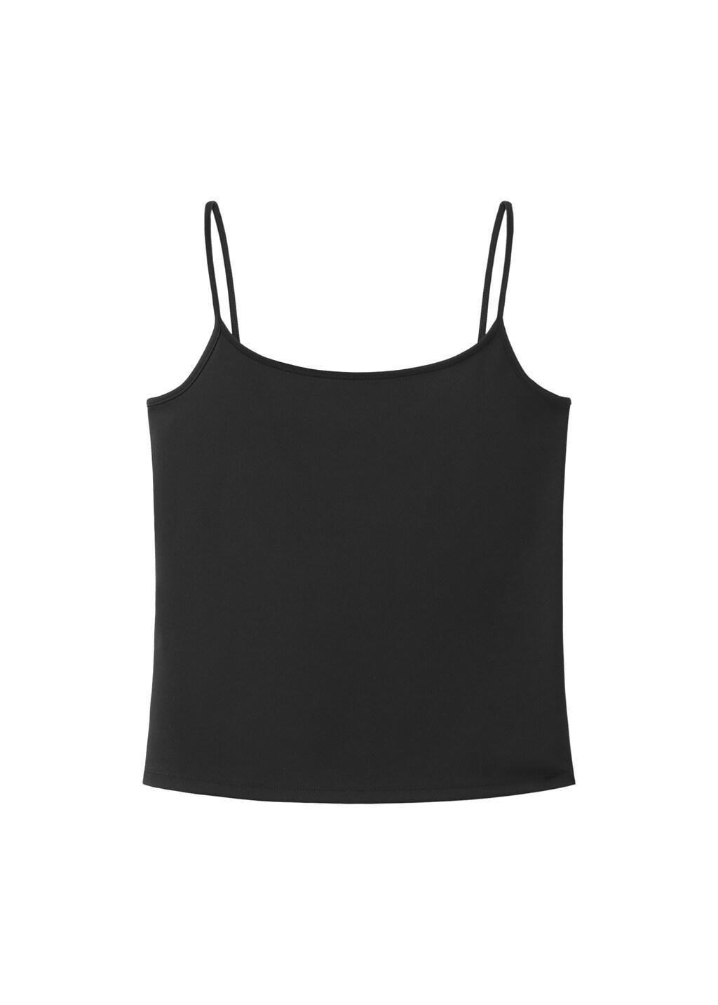 Black Fitted Crop Top, Black, large image number 6