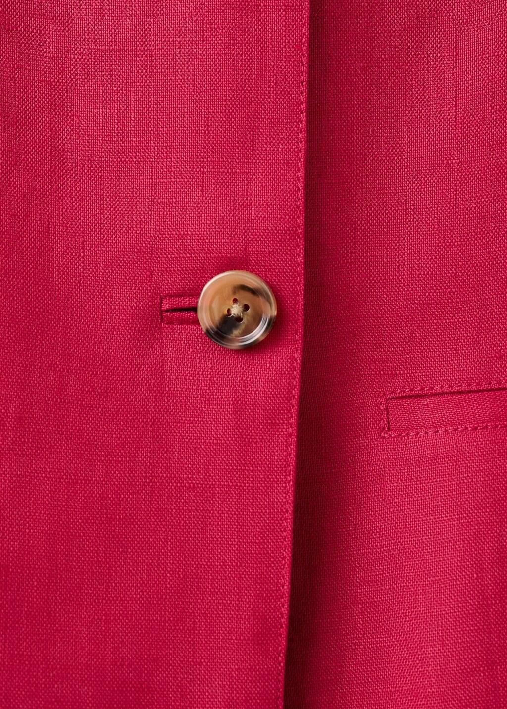 Red Double-Breasted Linen Jacket, Red, large image number 5