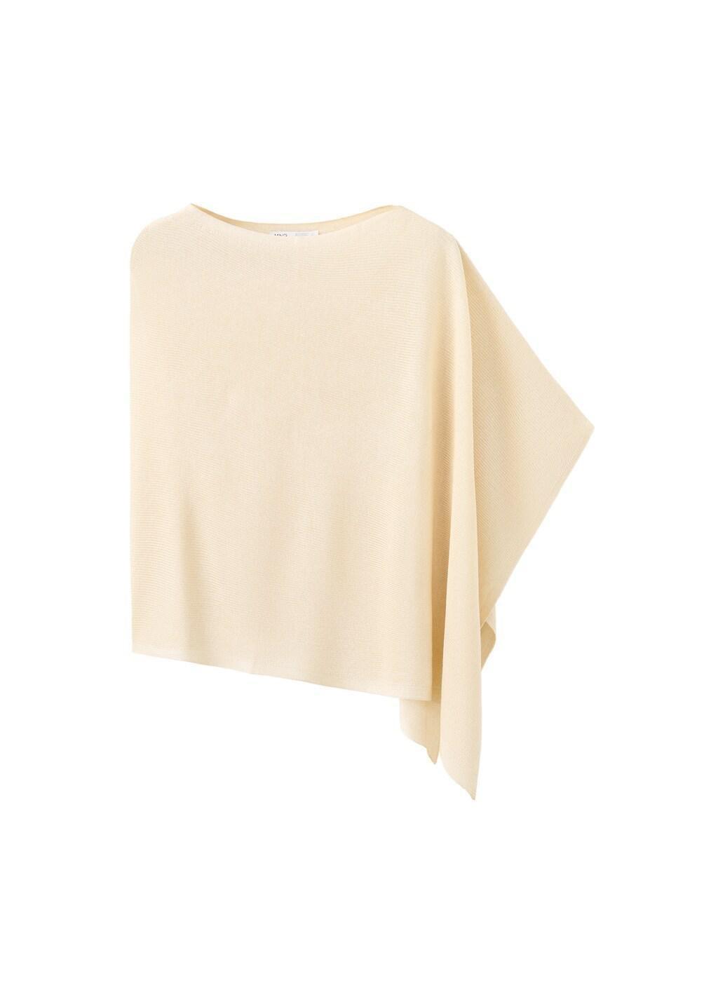 Yellow Asymmetrical Knitted Cape, Yellow, large image number 2