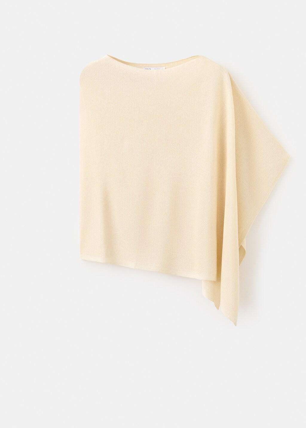 Yellow Asymmetrical Knitted Cape, Yellow, large image number 7