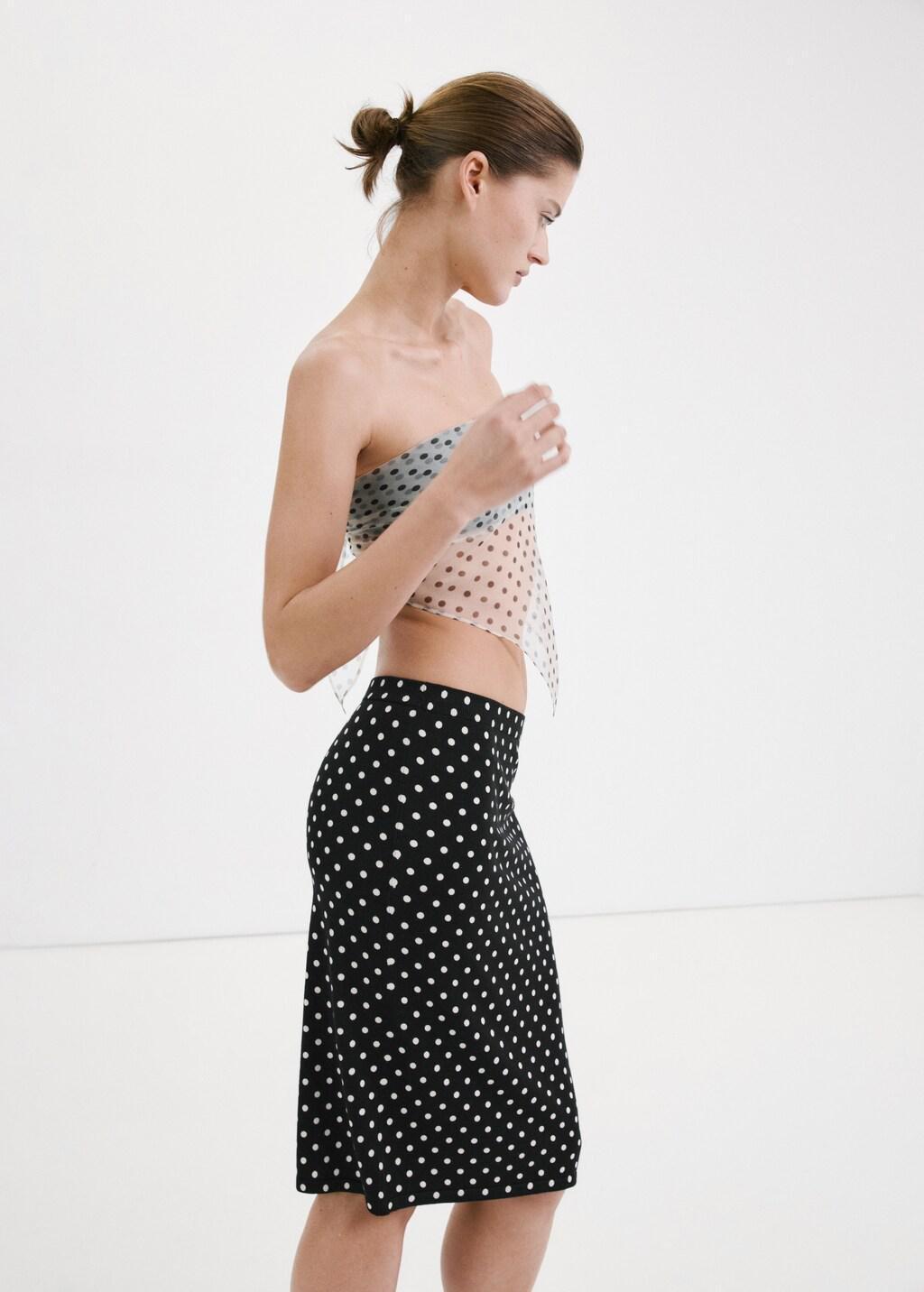 Black Polka Dots Midi Skirt, 0201_99, large image number 4