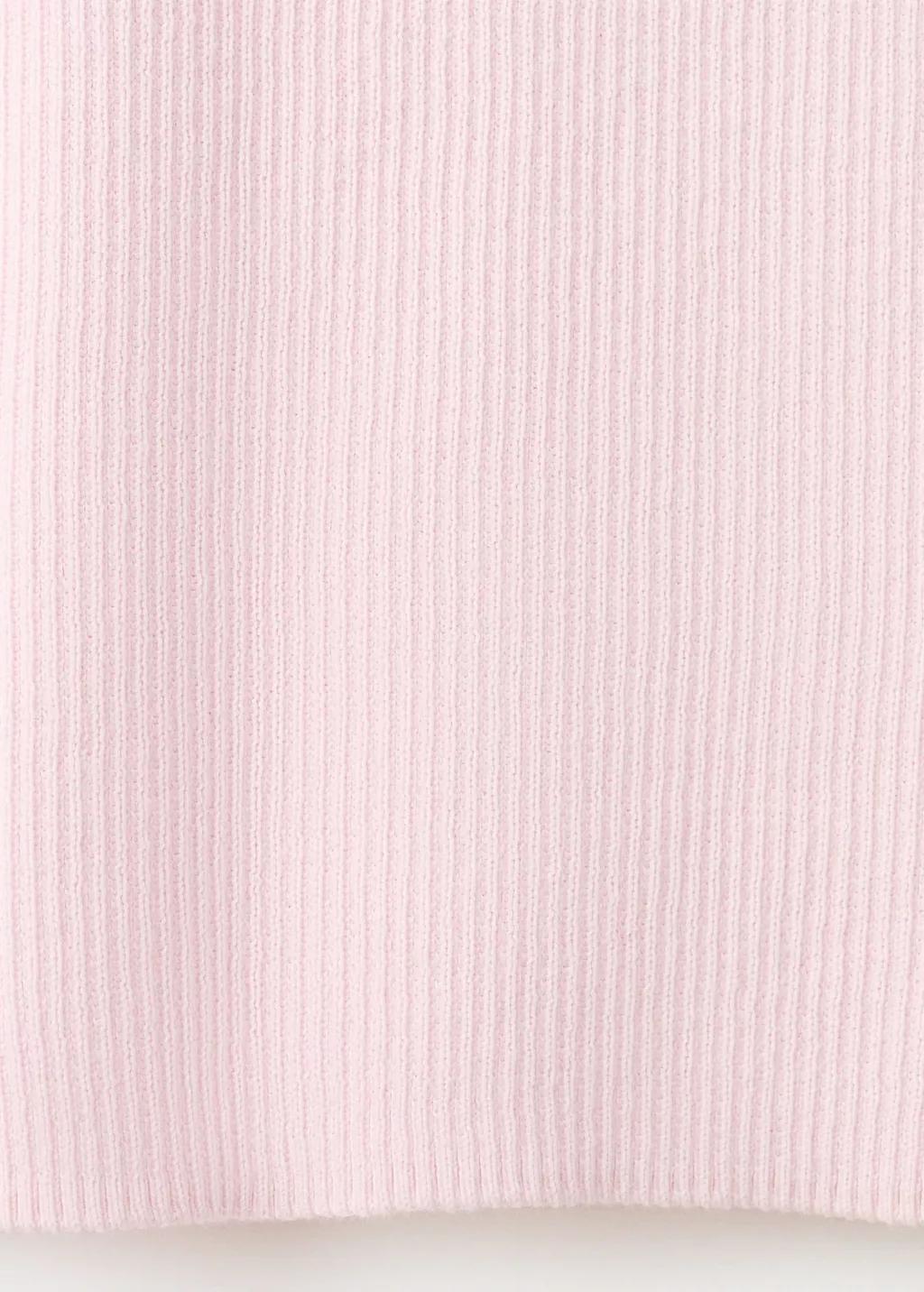 Pink Lt Pastel Fitted Fine-Knit Top, Light-Pastel Pink, large image number 5
