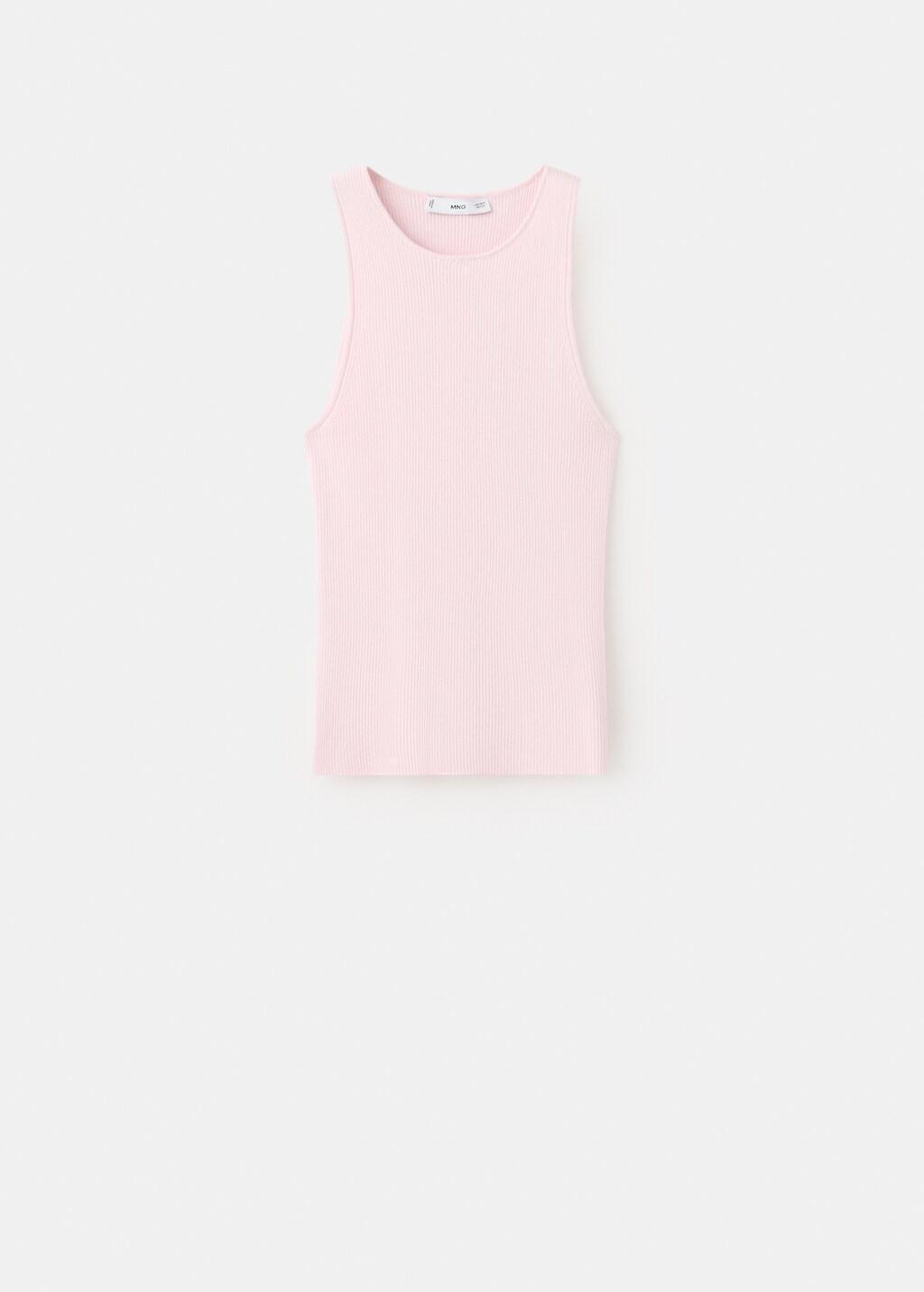 Pink Lt Pastel Fitted Fine-Knit Top, Light-Pastel Pink, large image number 8