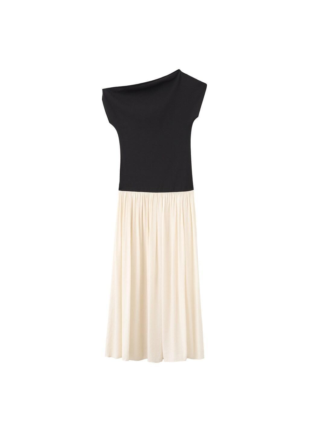 Beige Asymmetrical Flared Dress, 0201_05, large image number 5