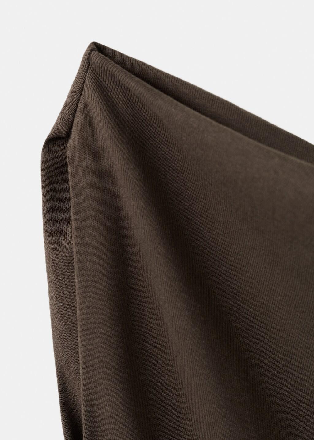 Brown Asymmetrical Flared Dress, Brown, large image number 1