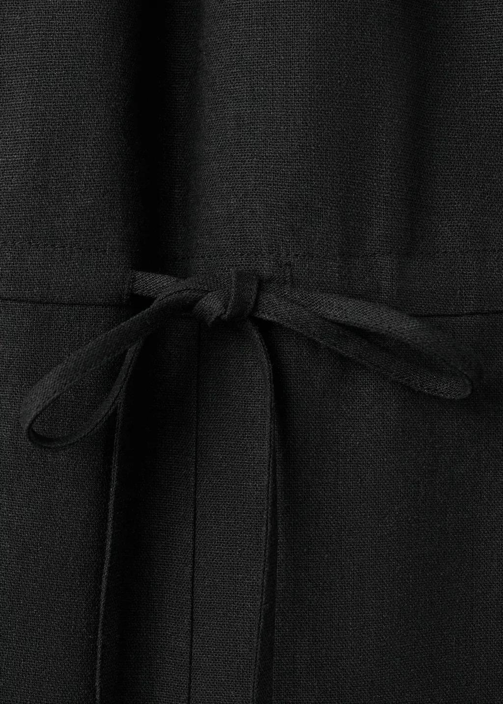 Black Linen Halter Jumpsuit, 0201_99, large image number 5