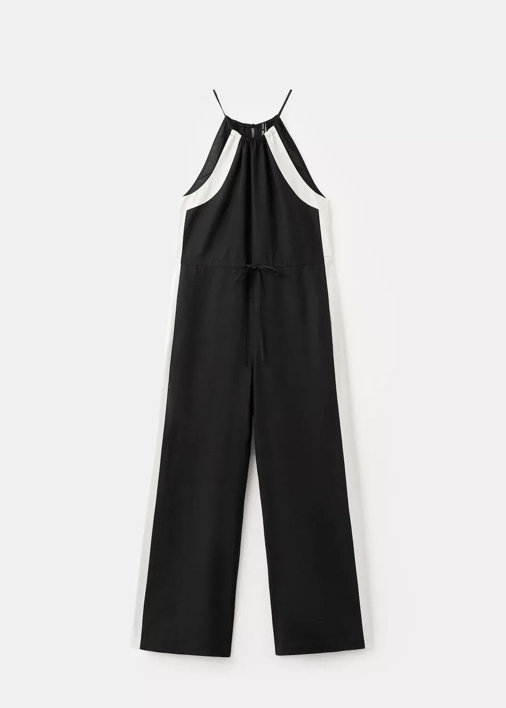 Black Linen Halter Jumpsuit, 0201_99, large image number 7