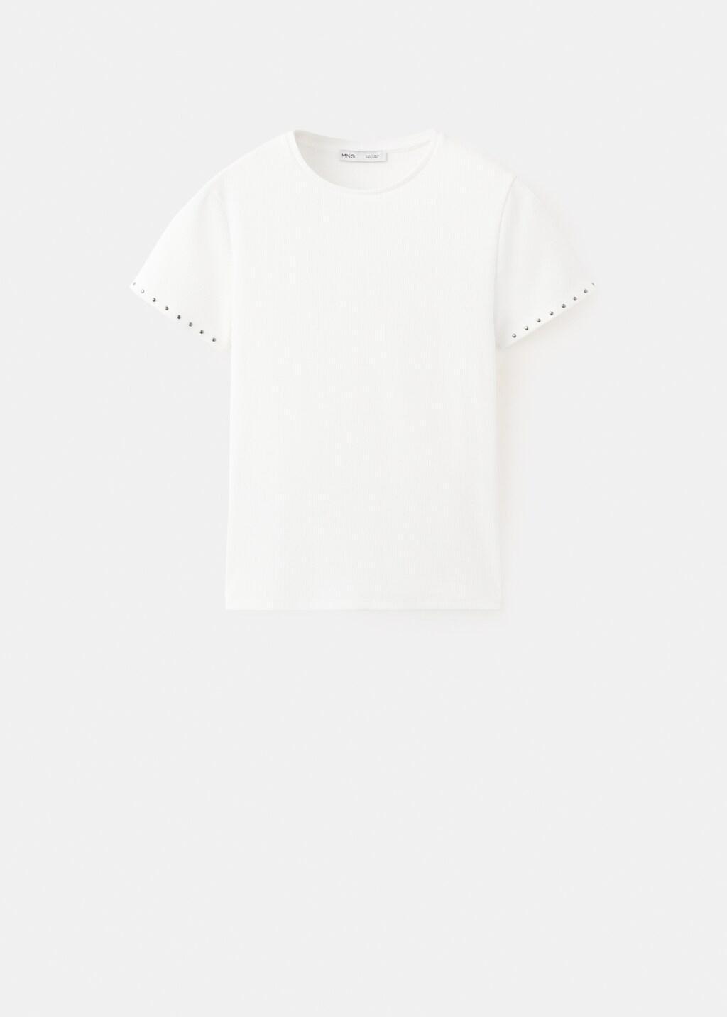 White Short-Sleeve Studded T-Shirt, 0201_01, large image number 7