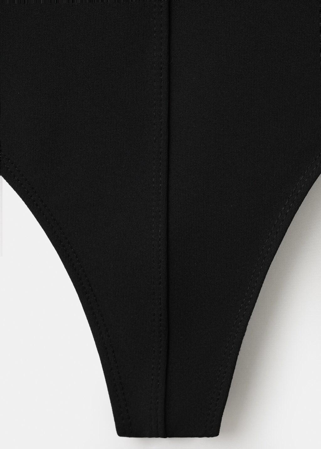 Black Fitted Bodysuit With Open Back, Black, large image number 5
