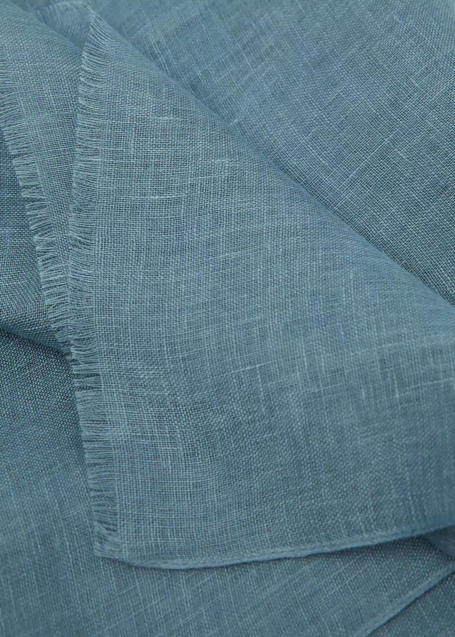 Dark Blue 100% Linen Scarf, , large image number 1