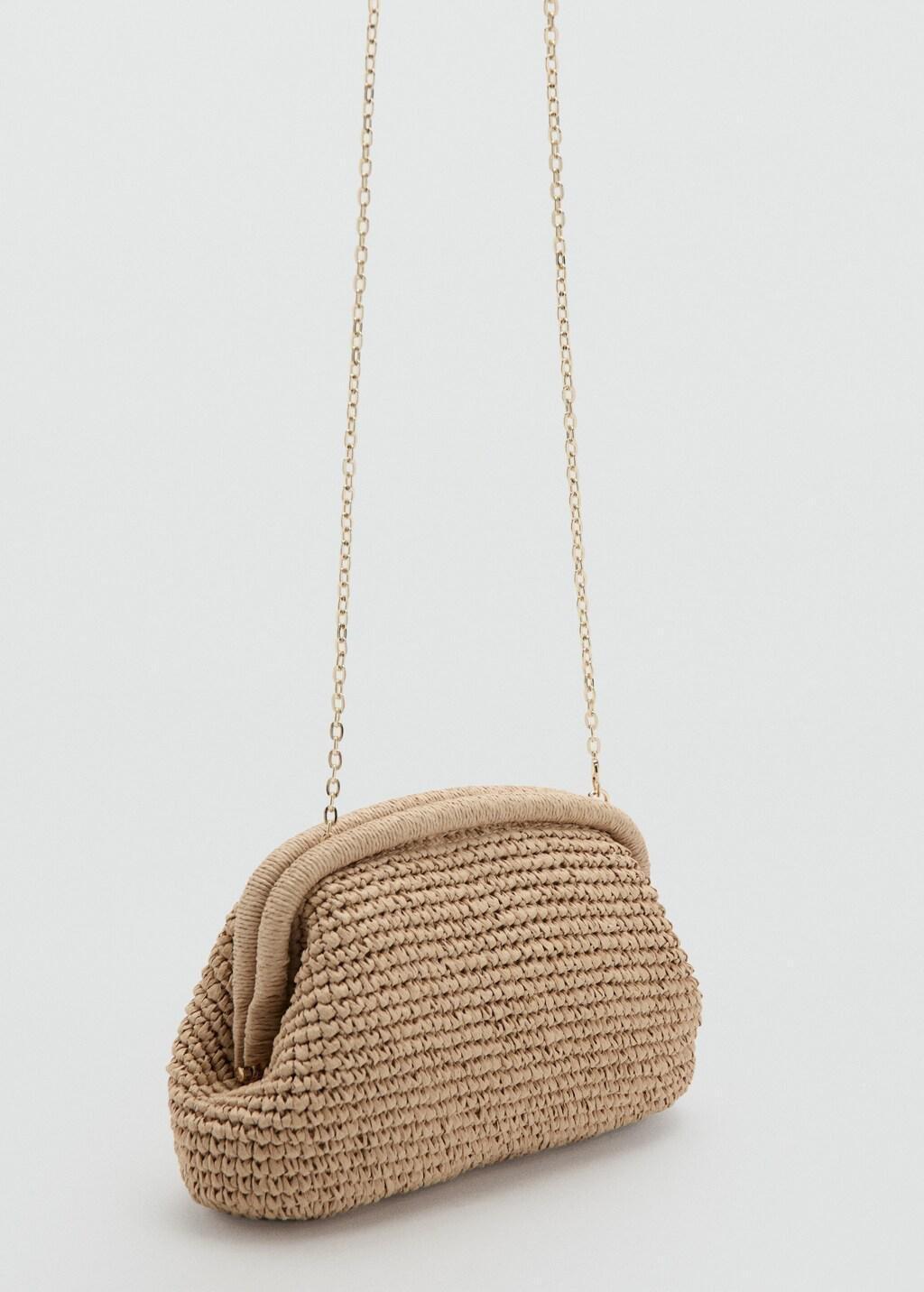 Beige Natural Fiber Clutch Bag, 0201_08, medium