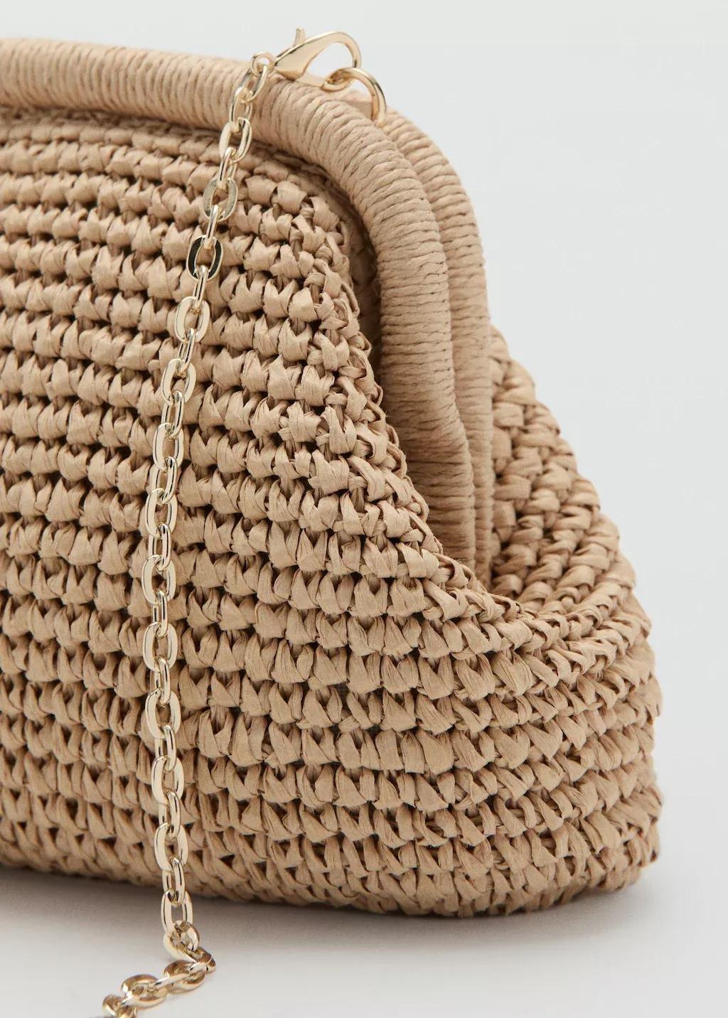 Beige Natural Fiber Clutch Bag, 0201_08, large image number 1