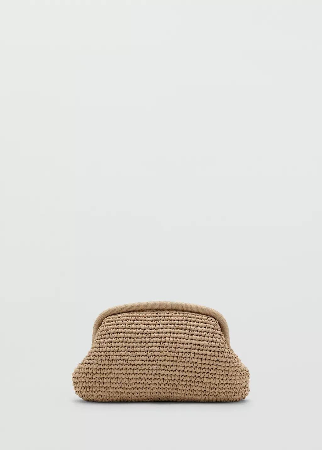 Beige Natural Fiber Clutch Bag, 0201_08, large image number 3