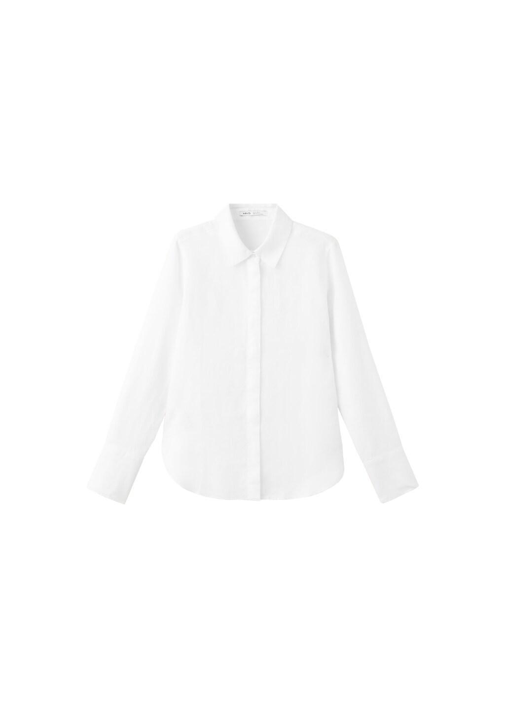 White Straight Linen Shirt, 0201_01, large image number 7