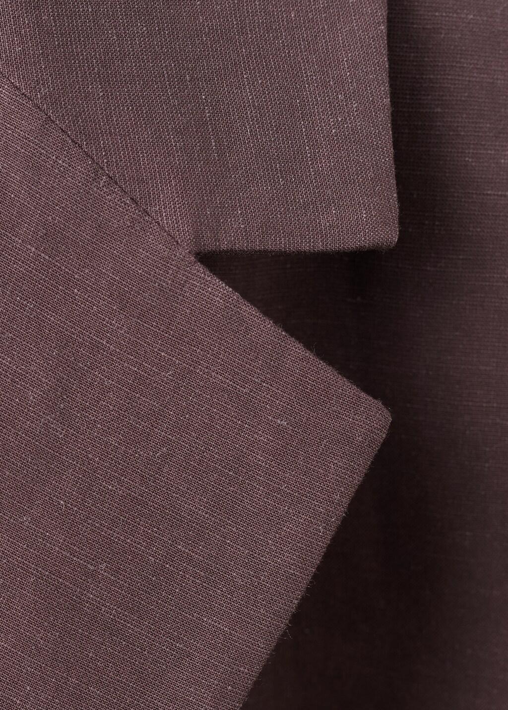 Purple Linen Suit Jacket With Belt, 0201_65, large image number 1