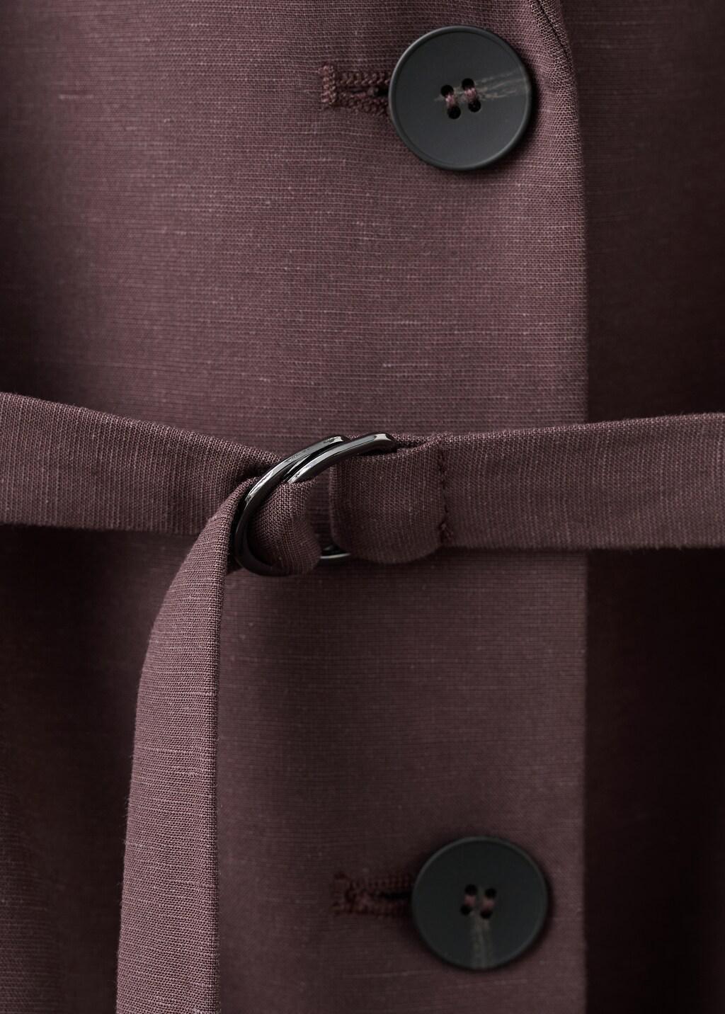 Purple Linen Suit Jacket With Belt, 0201_65, large image number 5