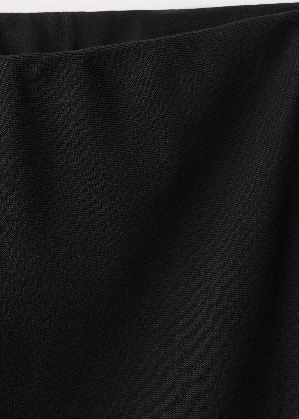 Black Linen-Blend Straight Skirt, 0201_99, large image number 1
