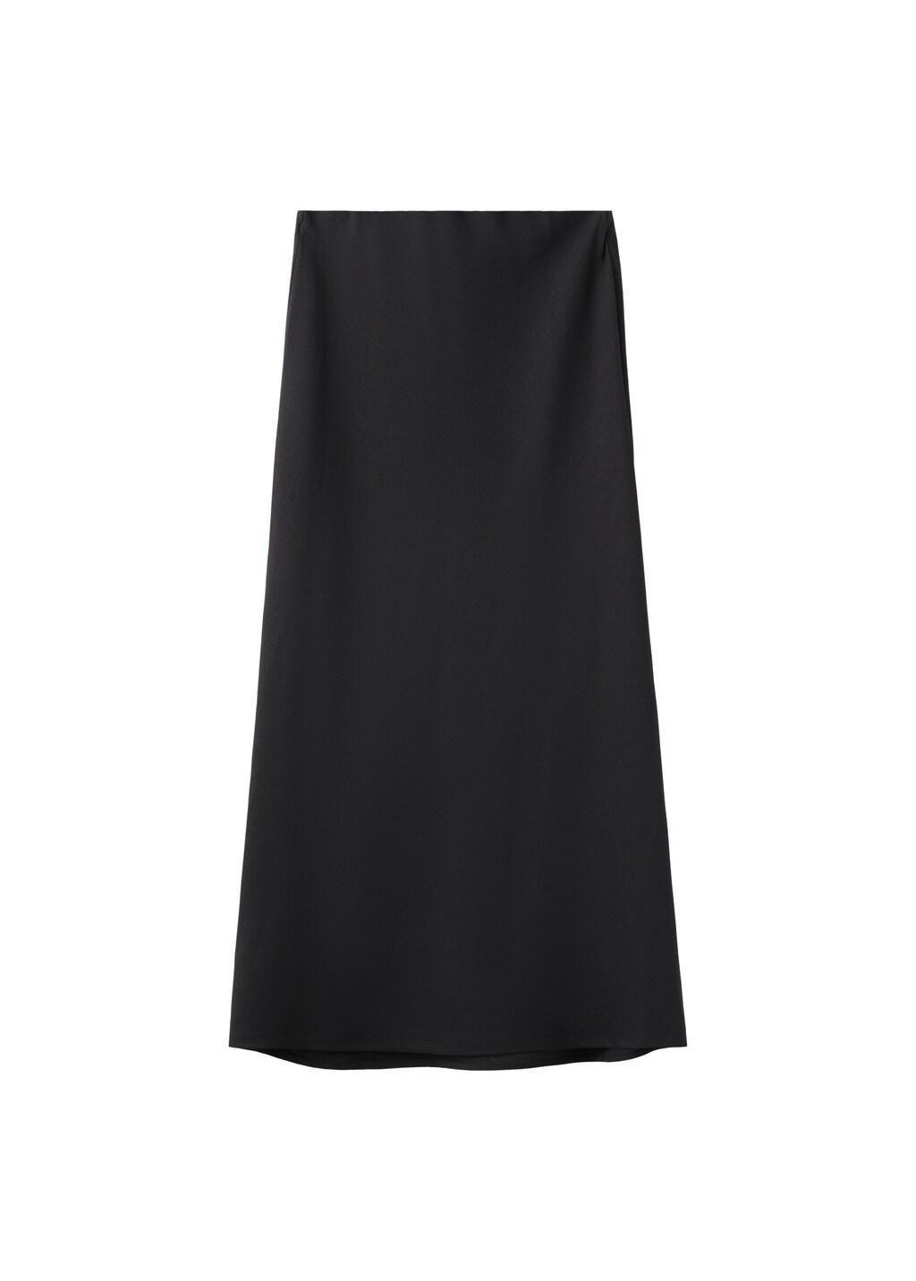 Black Linen-Blend Straight Skirt, 0201_99, large image number 6