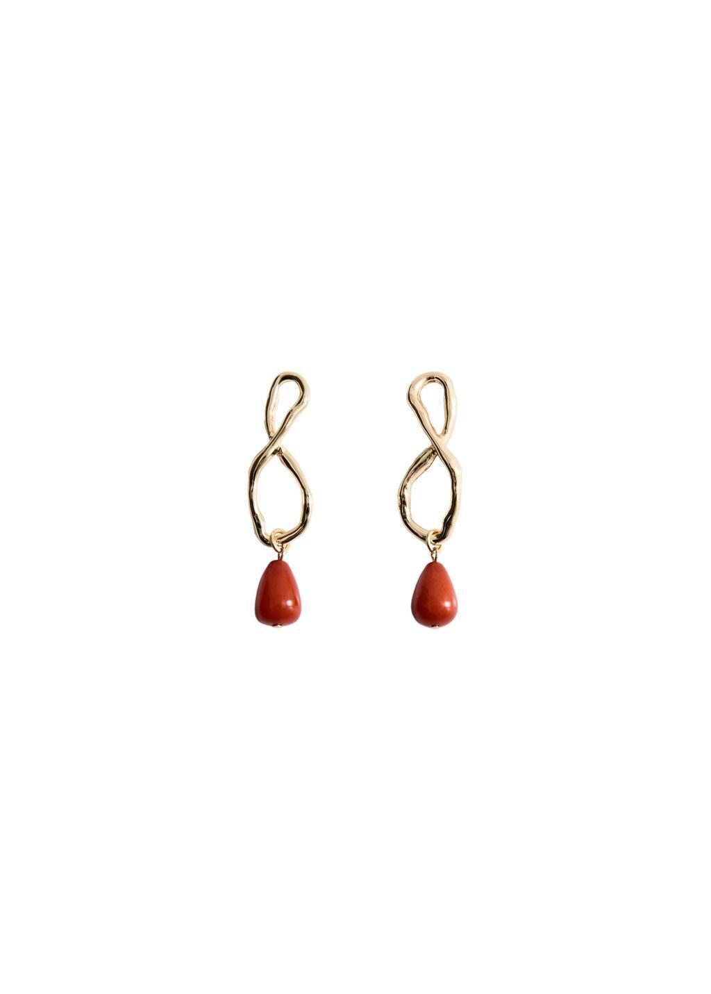Gold Beaded Drop Earrings, 0201_OR, medium