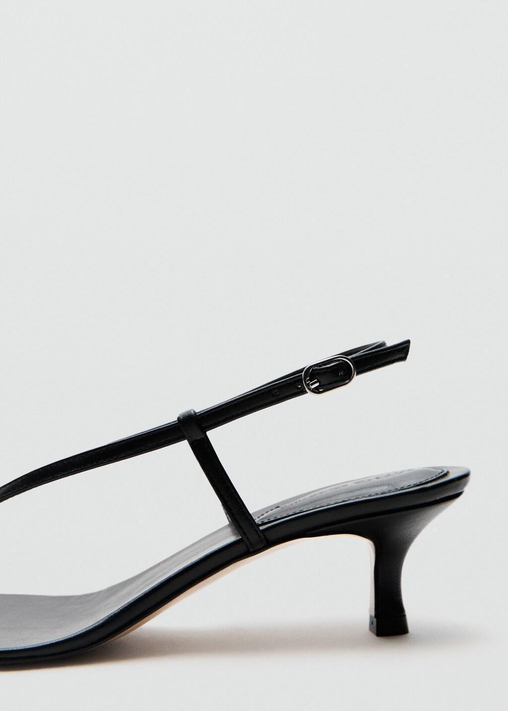 Black Heeled Leather Sandals With Straps, 0201_99, large image number 2