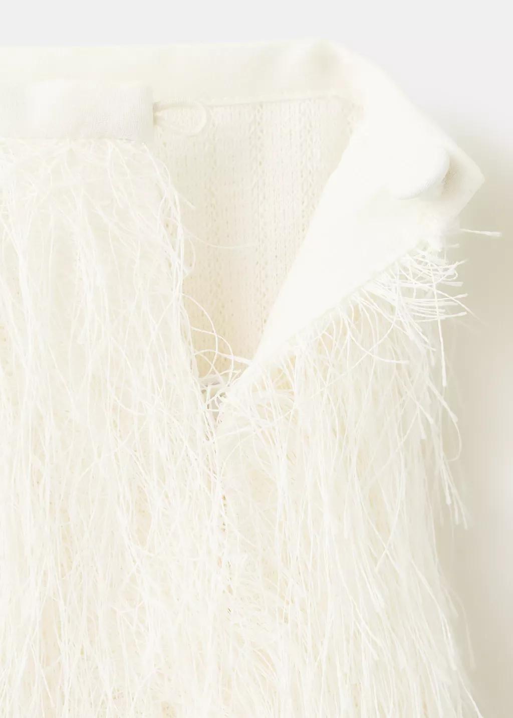 White Midi Skirt With Textured Yarn, 0201_02, medium
