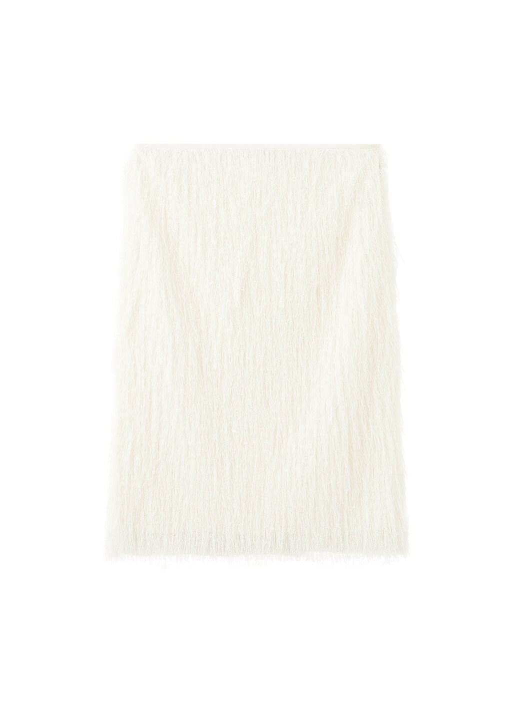 White Midi Skirt With Textured Yarn, 0201_02, large image number 5