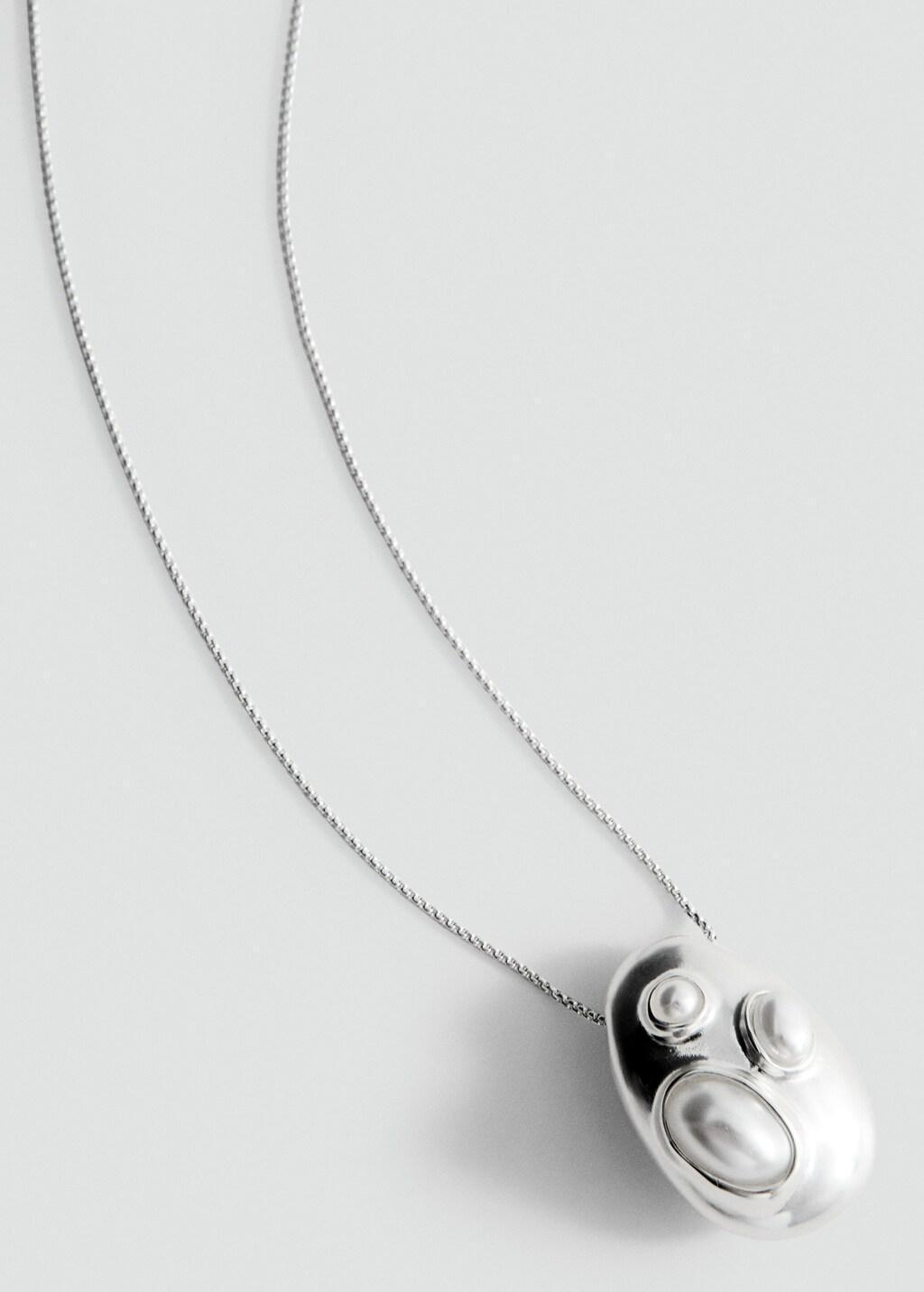 Silver Pendant Necklace With Crystal Appliqu&atilde;&copy;S, Silver, medium
