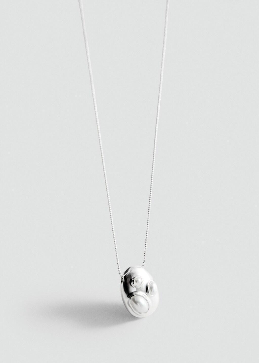 Silver Pendant Necklace With Crystal Appliqu&atilde;&copy;S, Silver, medium
