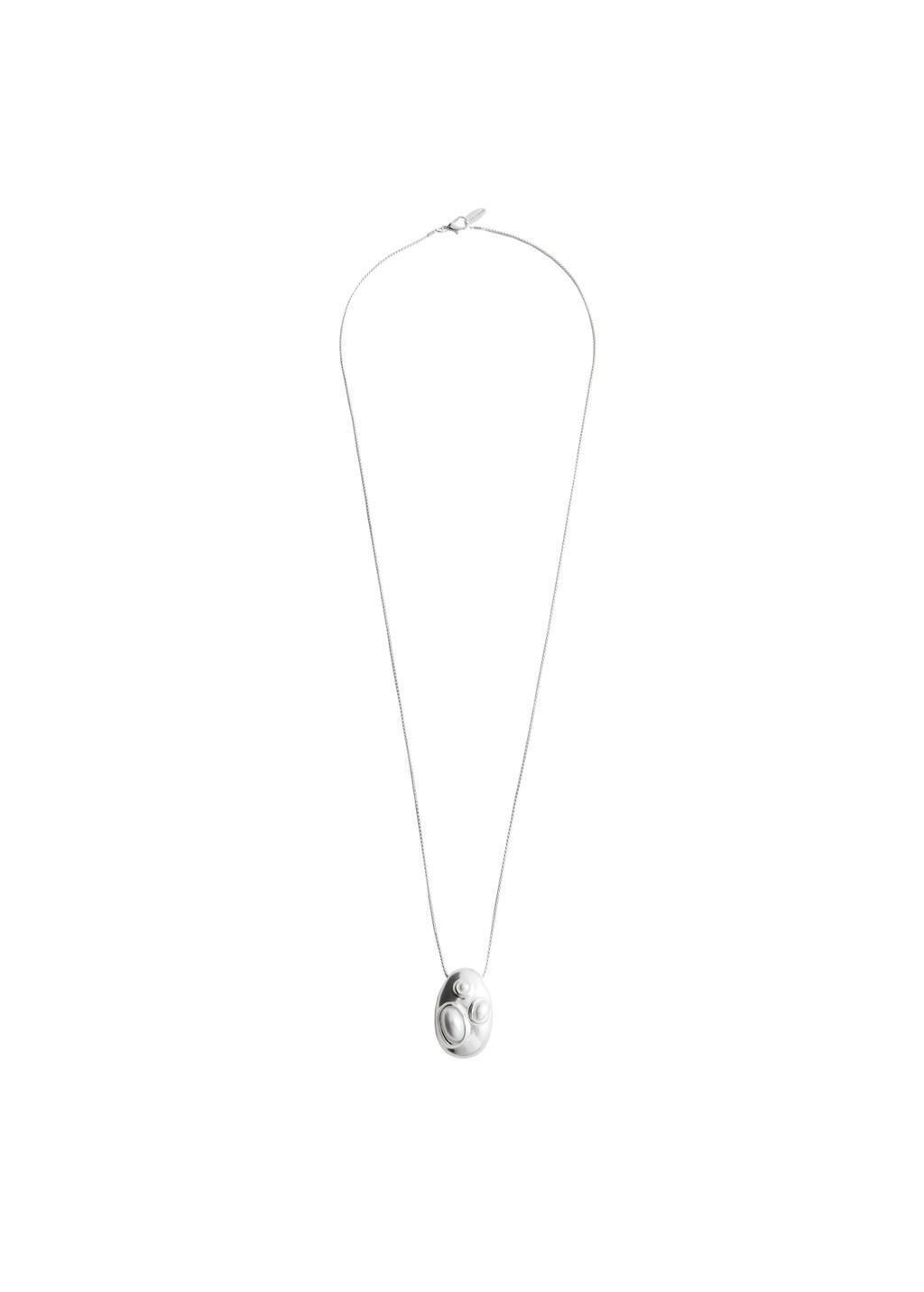 Silver Pendant Necklace With Crystal Appliqu&atilde;&copy;S, Silver, large image number 3