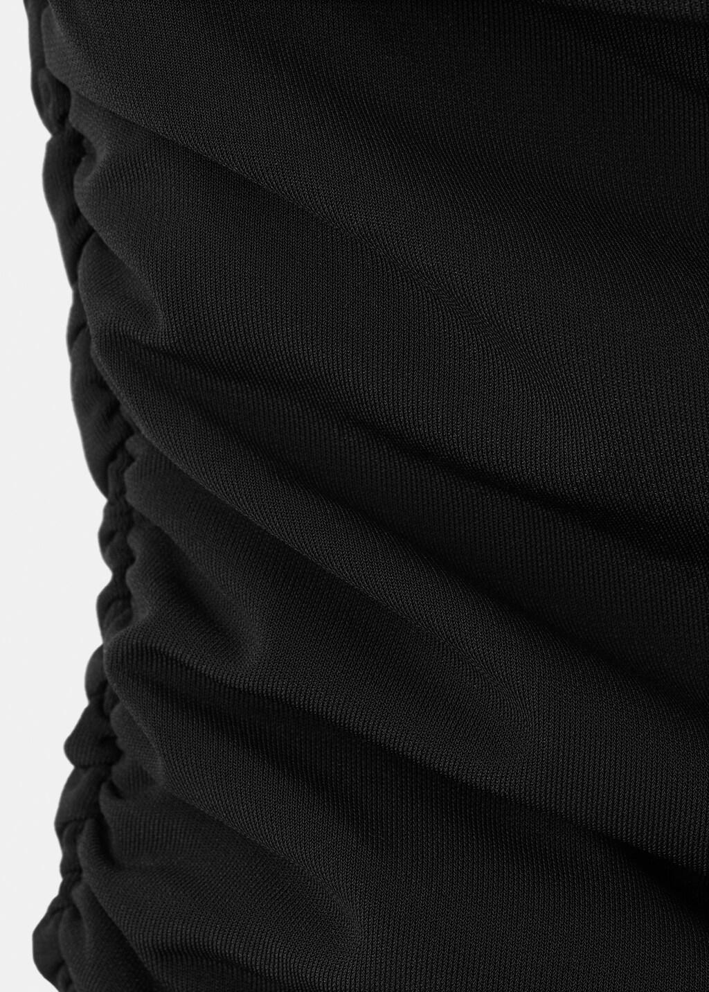 Black Strapless Flared Dress, Black, large image number 1