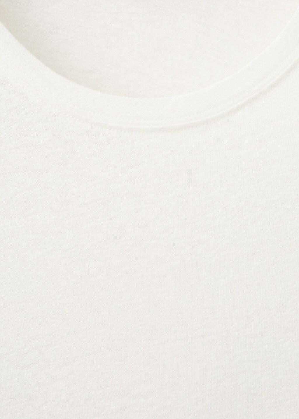 WHITE Linen slim-fit t-shirt, 0201_01, large image number 1