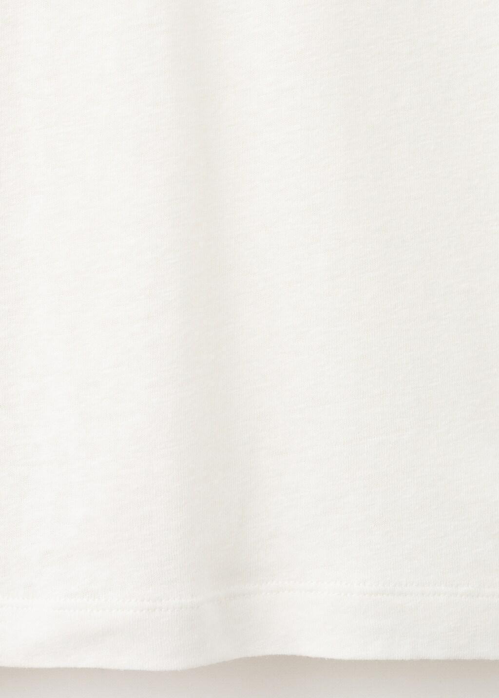 WHITE Linen slim-fit t-shirt, 0201_01, large image number 5