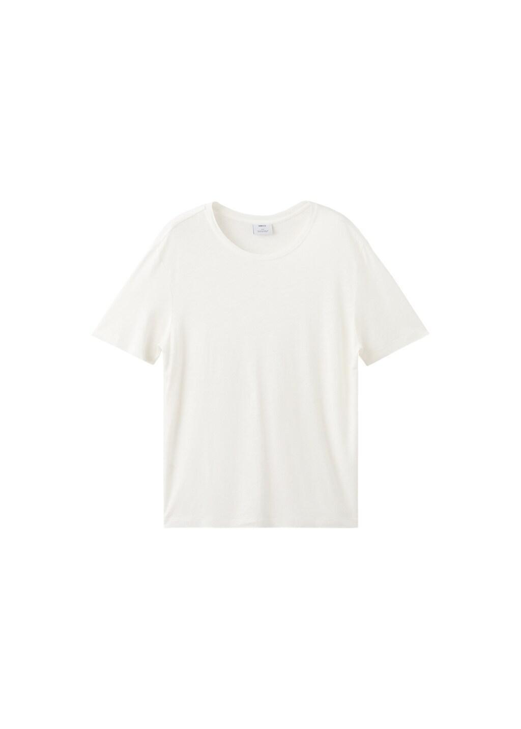 WHITE Linen slim-fit t-shirt, 0201_01, large image number 7