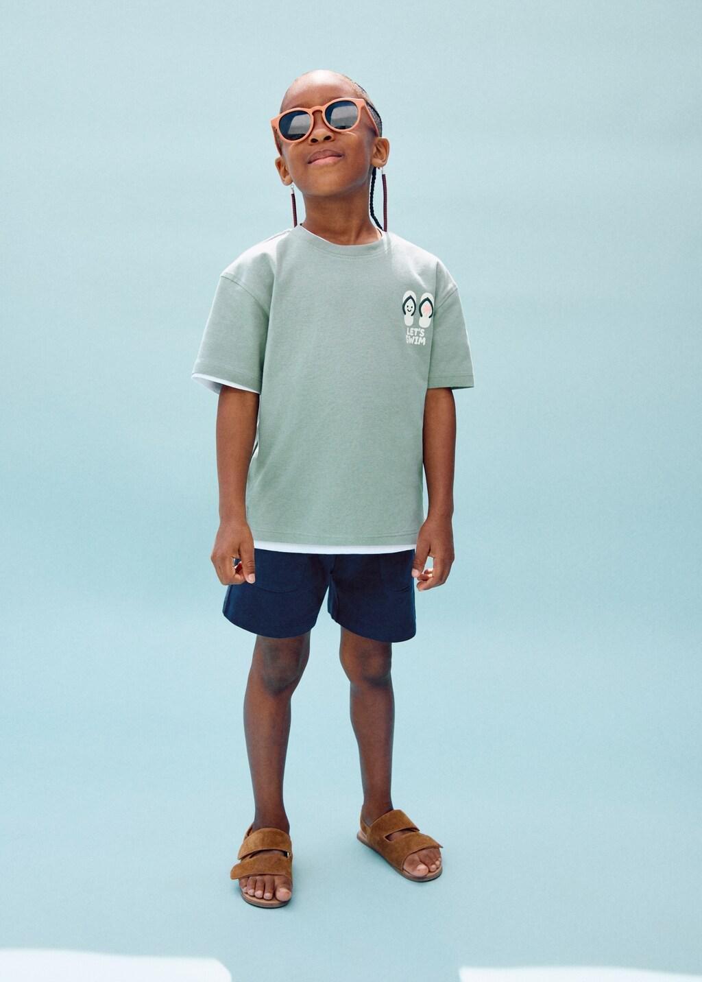 Navy Sport Bermuda Shorts, Baby Boy, Navy, large image number 0