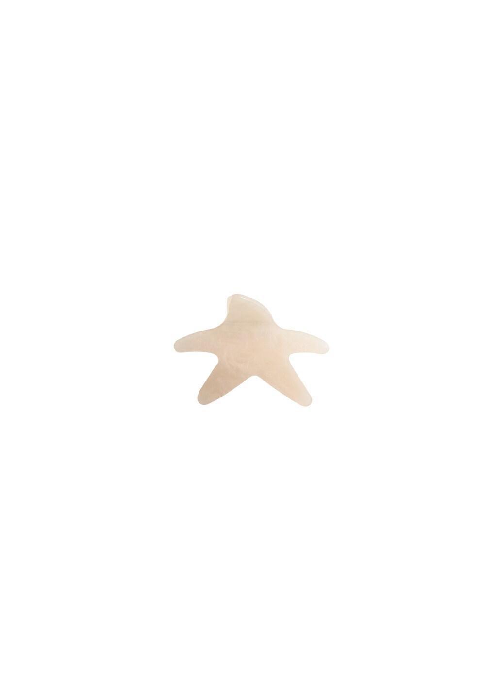 Beige Star Hair Clip, Light Beige, large image number 1