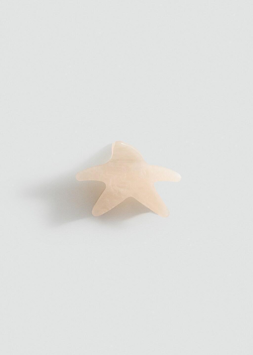Beige Star Hair Clip, Light Beige, large image number 2