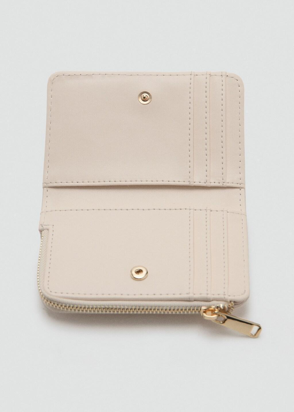 White Small Braided Wallet, Natural White, large image number 1