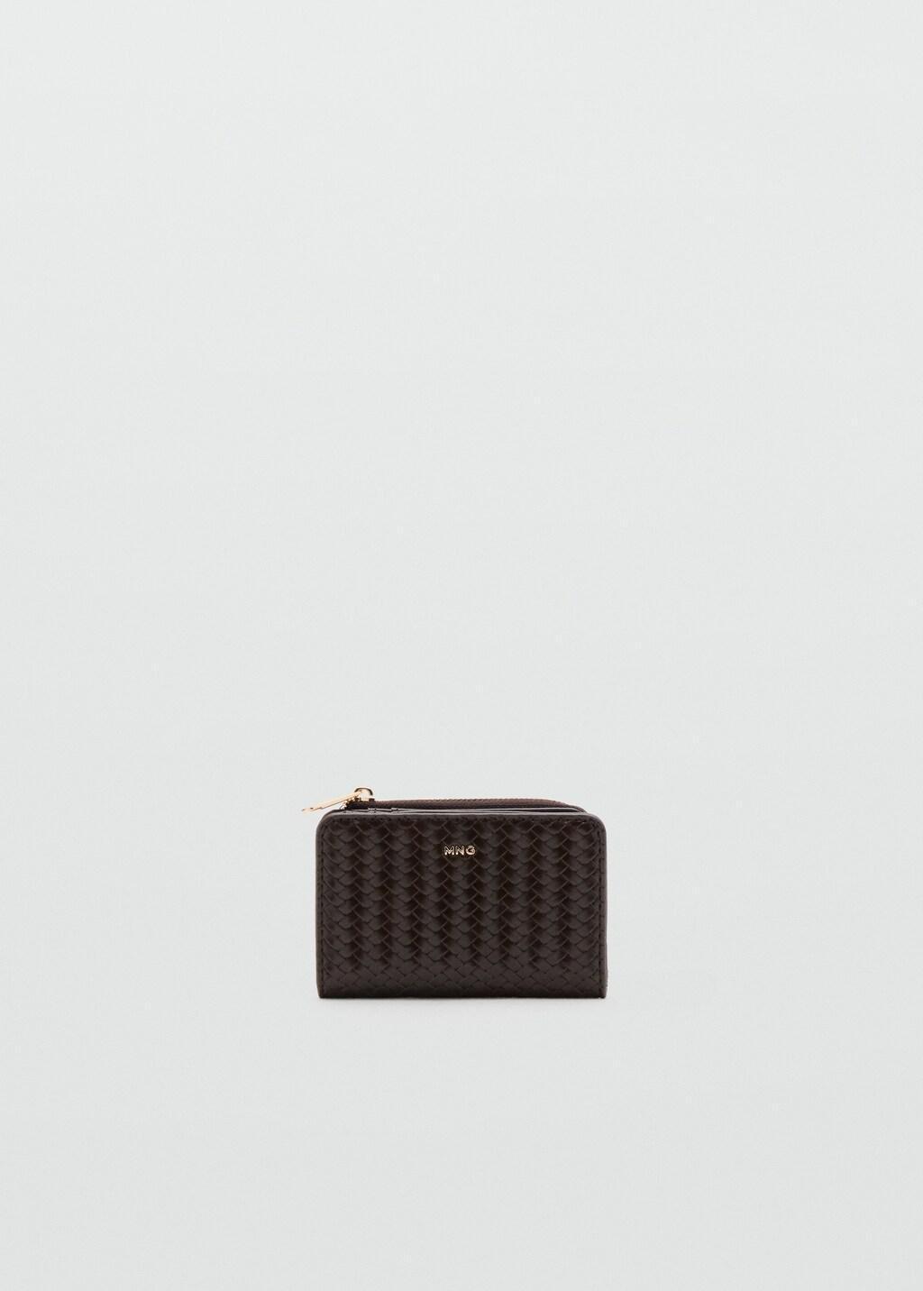 Brown Small Braided Wallet, Dark Brown, large image number 3