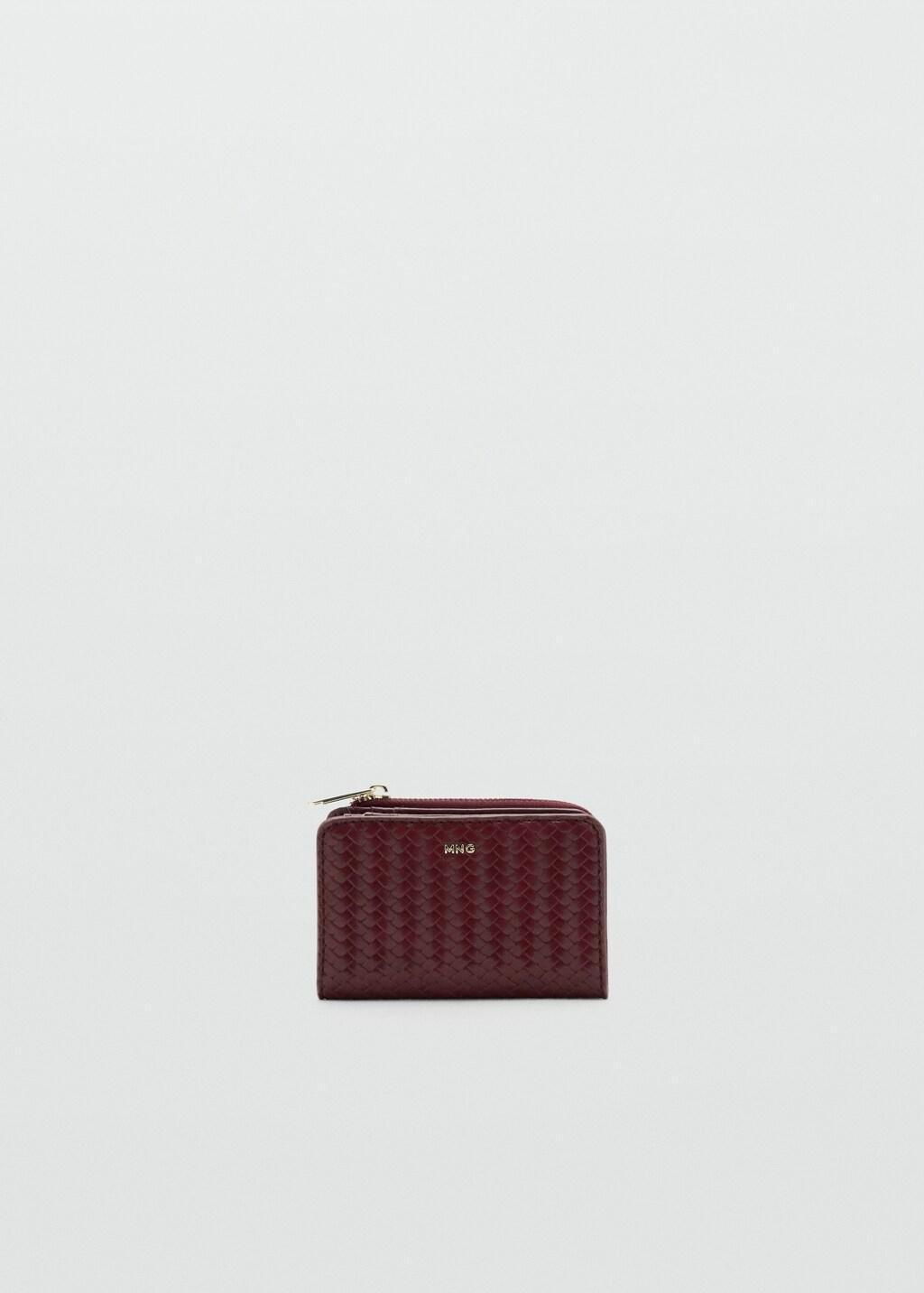 Red Small Braided Wallet, Dark Red, large image number 3