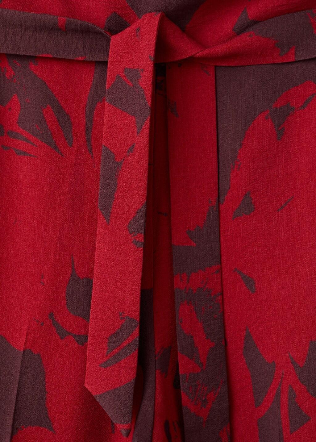 Red Printed Asymmetrical Jumpsuit, Red, large image number 1