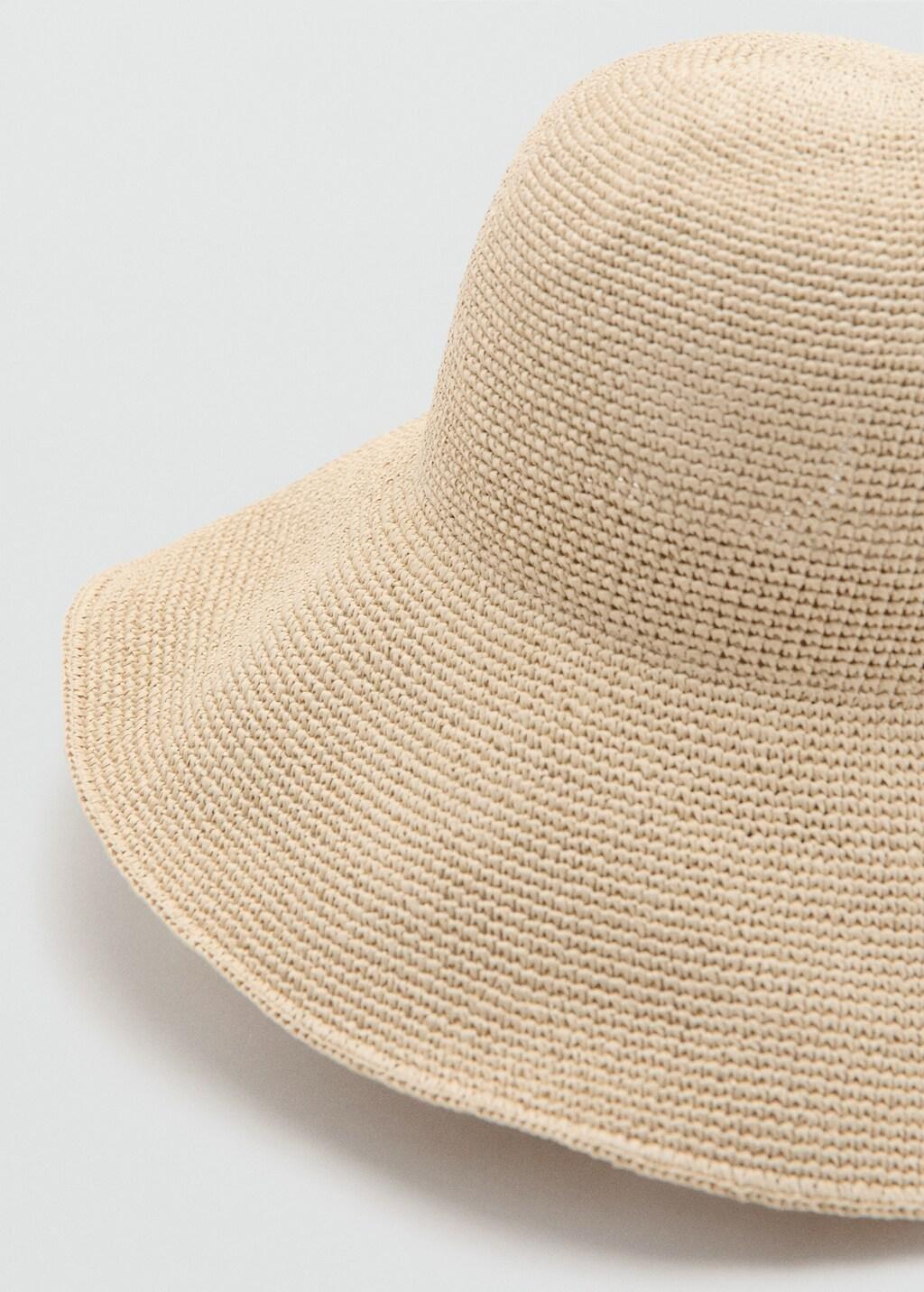 Beige Natural Fibre Bucket Hat, 0201_05, large image number 0