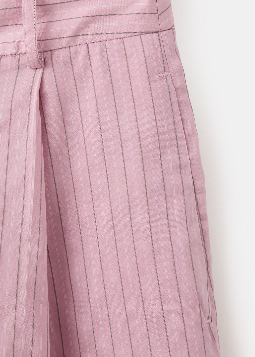 Pink Pinstripe Straight Bermudas, Light-Pastel Pink, large image number 1