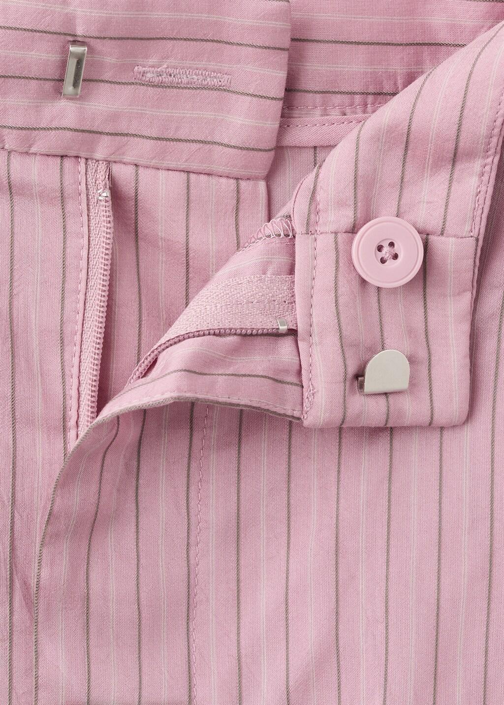 Pink Pinstripe Straight Bermudas, Light-Pastel Pink, large image number 4