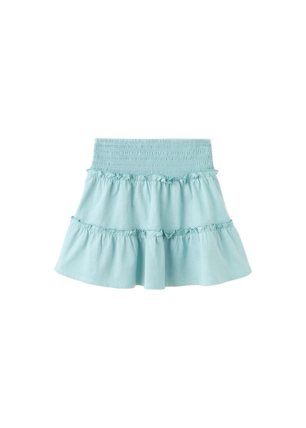 Turquoise Ruffled Short Skirt, Kids Girl, 0201_46, large image number 4