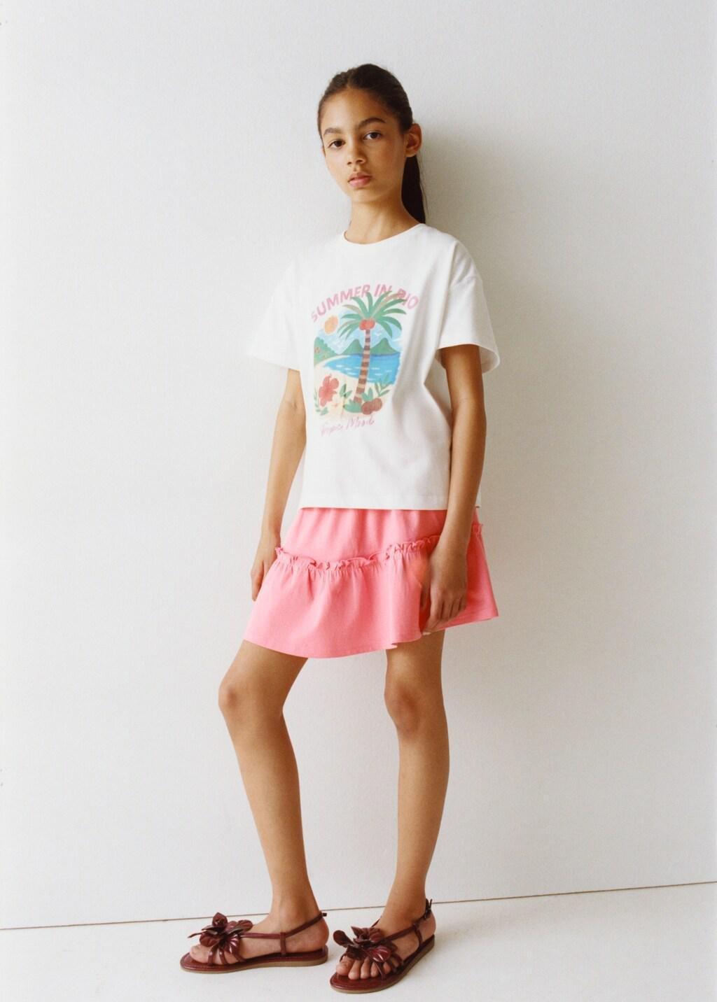 Red Ruffled Short Skirt, Kids Girl, 0201_87, large image number 3