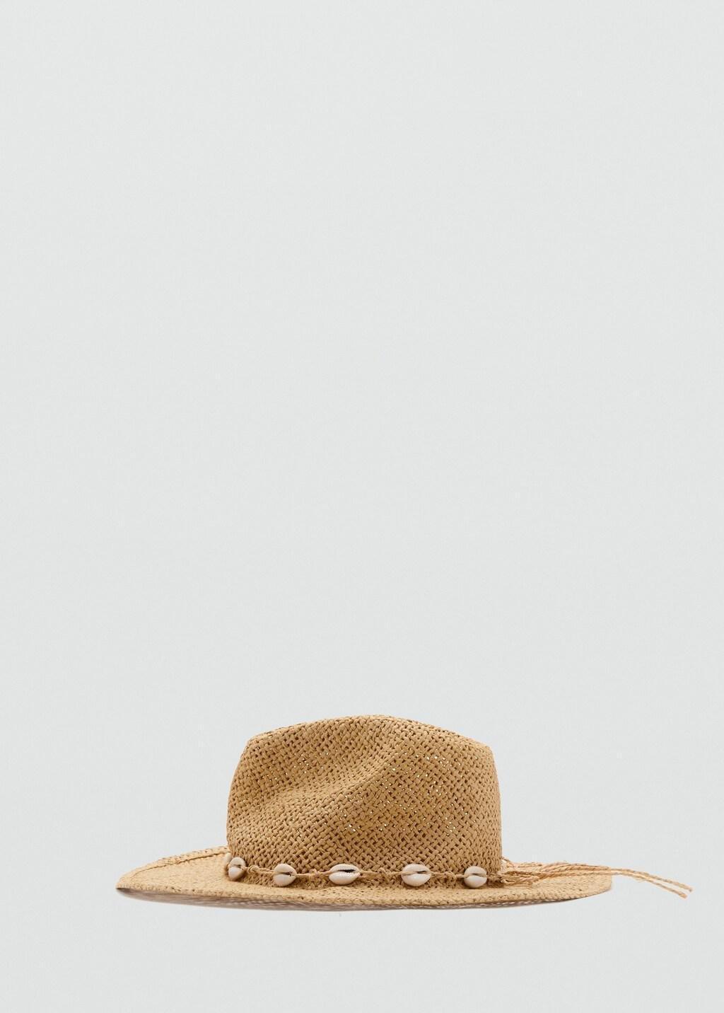 Beige Natural Fibre Hat With Shells, 0201_08, large image number 3