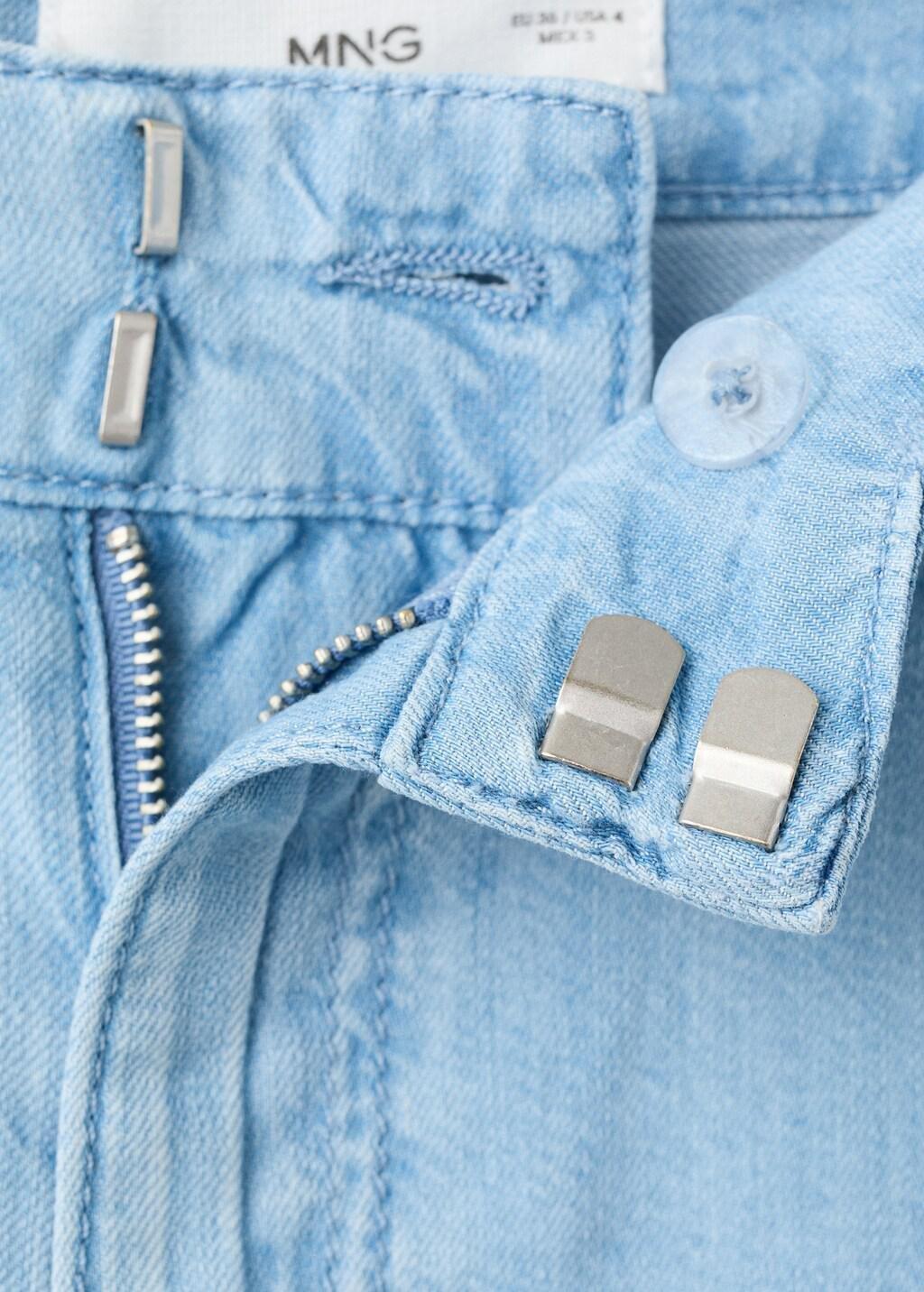 Blue Straight Low-Rise Denim Bermuda Shorts, 0201_TC, large image number 1
